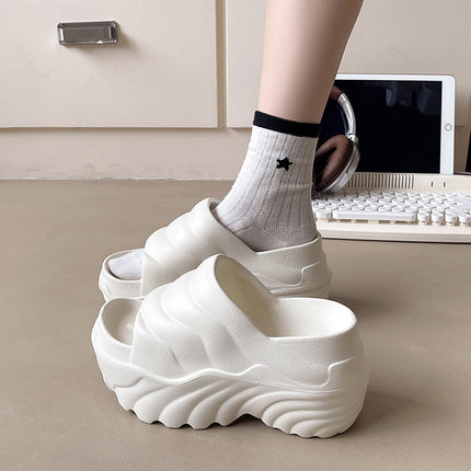 High-Heeled Slippers 2024 New Fashion Thick-Soled Internet Celebrity 10cm Women's Height-Increasing Outdoor Wear in Stock Ins European and American Style