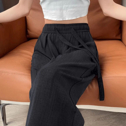 Breathable Anti-Mosquito Pants Yamamoto Pants Women's Thin High-Waist Casual Spring and Autumn Lazy Style Wide-Leg Pants Straight Pants