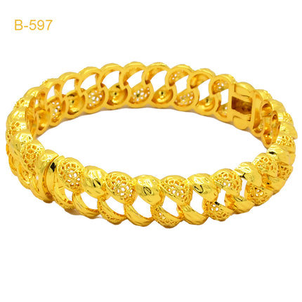 European and American live cross-border hot gold bracelet Dubai African bridal wedding open gold-plated bracelet factory wholesale