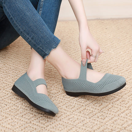 Women's Shoes 2024 Summer New Style Old Beijing Cloth Shoes Women's Soft-Soled Mesh Breathable Mom Shoes Slip-On Casual Shoes Women