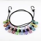 Positioned rainbow color (black rope) clip hook with cap / Standard