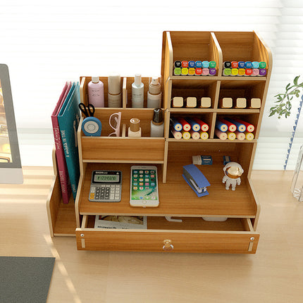 European Desktop Storage Box Pen Holder Stationery Office Desk Storage Integrated Box Creative Remote Control Wooden Box Wholesale