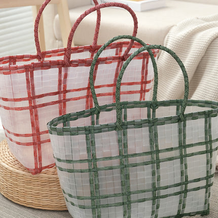 New Souvenir Gift Basket, Portable Beach Bag, Plastic Woven Bag, Casual Bag, Vegetable Basket, Imitation Rattan Weaving