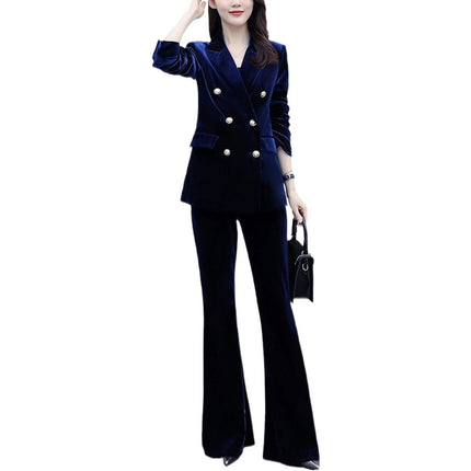 Suit Coat Autumn New Arrival Slim-fit Fashionable Elegant Horn Pants Business Suit Golden Velvet Suit suit Women