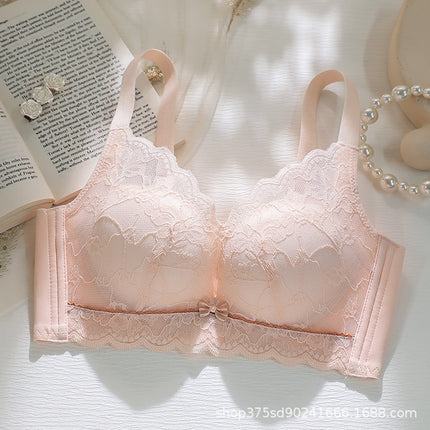 Dd409 Summer Hollow Cup Underwear for Large Busts, Minimizing and Gathering Lace Breathable Thin Adjustable Bra