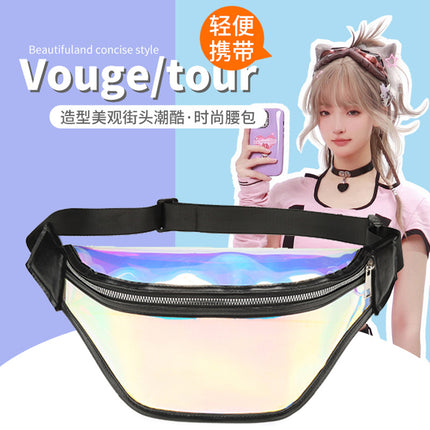 Summer New Colorful Transparent Waist Bag PVC Chest Bag Running Mobile Phone Waterproof Anti-splash Sports Waist Bag Swimming Crossbody