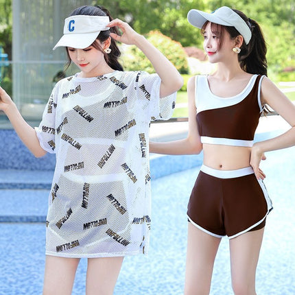 Women's Three-Piece Swimsuit Split for Fat Girls to Cover Belly and Look Slim 2025 New Women's Large Size Swimsuit Quick-Drying