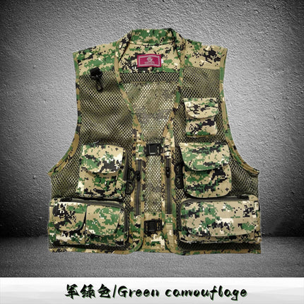 Cross-Border Wholesale Fishing Vest Tactical Vest Mesh Outdoor Breathable Sports Vest Camouflage Tactical Vest