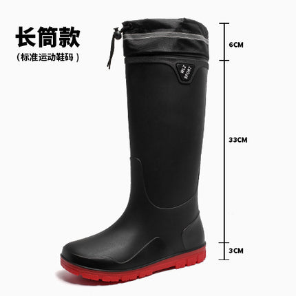 Cross-border Rain Boots Korean Fashionable All-match Men's Rain Boots Waterproof Non-slip Fishing Car Washing Work Rubber Shoes