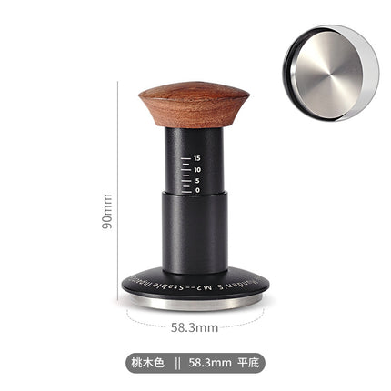 Cross border solid wood horizontal constant pressure coffee powder press adjustable 304 stainless steel coffee powder hammer wholesale
