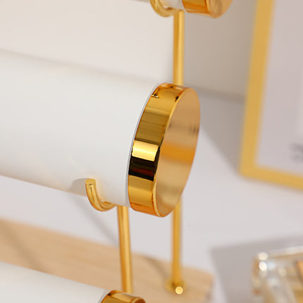 Creative Solid Wood Suede Watch Bracelet Display Rack Hair Ring Bracelet Storage Rack Counter Stepped Jewelry Jewelry Rack