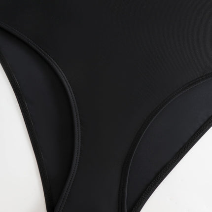 New Sexy Solid Color Backless Bikini, Transparent Mesh Swimsuit, European and American Amazon One-Piece Swimsuit for Women, Cross-Border Bikini