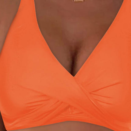 Cross-border exclusive women's full-cover bikini gathered swimsuit top sports bra swimsuit top