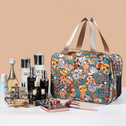 Double-Layer Large-Capacity and Good-Looking Storage Bag for Travel, Portable Toiletry Bag, Simple Waterproof and Stowable Cosmetic Bag