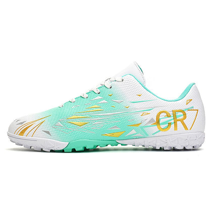 Cross-Border Cr7 Football Shoes Tf Broken Spikes Artificial Turf Ag Spike Leather Football Shoes for Men, Women, Kidsren, Teenagers and Students Training Shoes