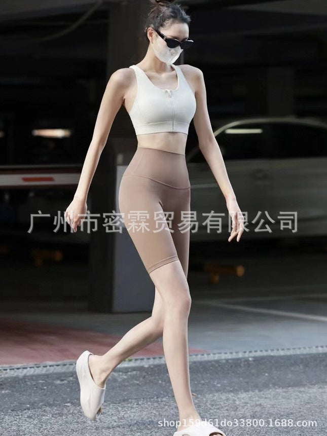 Lulu Original Style Align Series High-Waisted Butt-Lifting Five-Point Shorts Cycling Shorts Yoga Shorts Naked-Feel Fitness