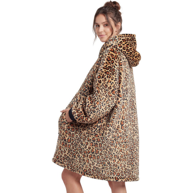 Hooded Blanket with Purple Dog Print, Large Size, Double-Sided Cotton Fleece, Comfortable and Warm, with Hood, for Lazy People, Suitable for Cross-Border Trade in Europe and America