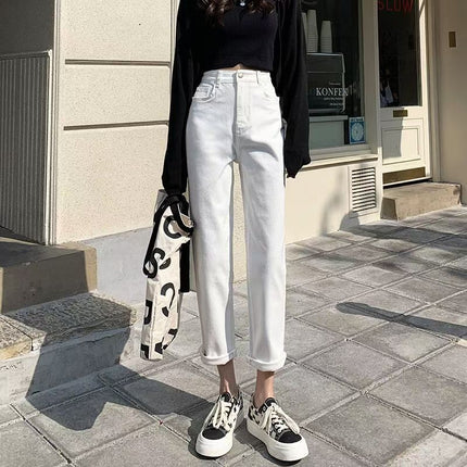 High Waist Harlan Jeans Women's Fashion All-match New Loose Cropped Straight Carrot Pants