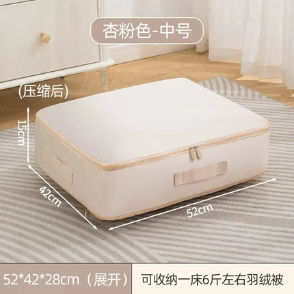 Quilt Storage Bag, Vacuum Compression Bag for Wardrobe, Holds down Jackets, Quilts, Clothes, No Need for Air Extraction, Large Capacity