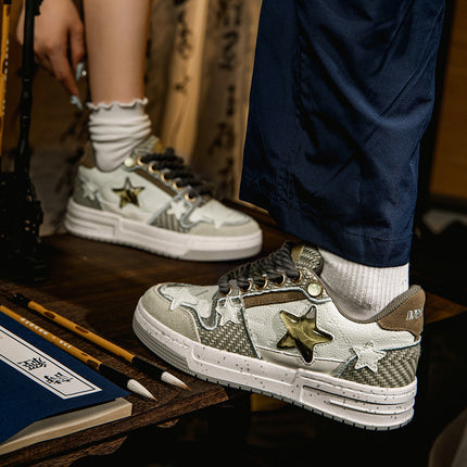 West Lake Longjing board shoes Star Shoes Fashion Brand sneaker 2023 autumn and winter New retro platform casual sneaker men