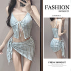 Gray blue (three-piece set) / Please take photos for wholesale [one size fits all]