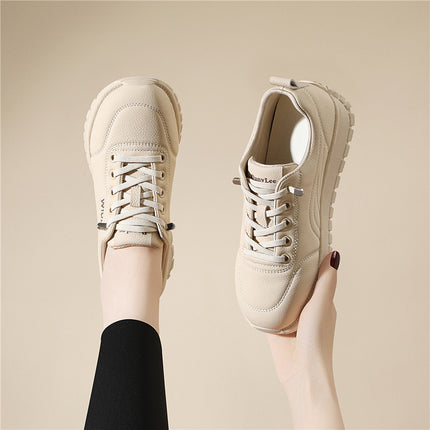 sneaker Casual Shoes Women's 2025 New Spring Middle-aged Mother Shoes Leather Soft Sole Women's Slip-on Shoes