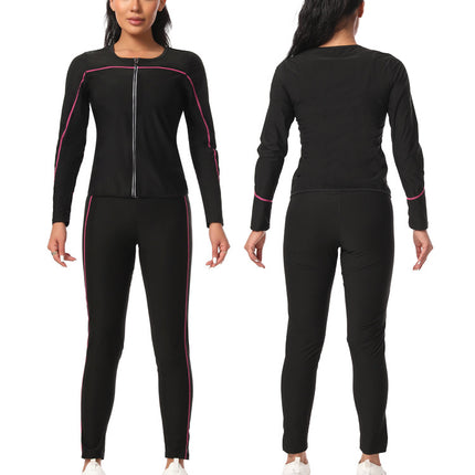 Cross-Border European and American Women's Fitness Clothing, Sweat Clothing, Corset, Outdoor Sports Long-Sleeved Suit, Tummy Control and Waist Shaping Corset