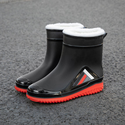 New men's rain boots non-slip thick-soled waterproof boots wear-resistant fashion outer wear car wash work rubber shoes overshoes men's thick