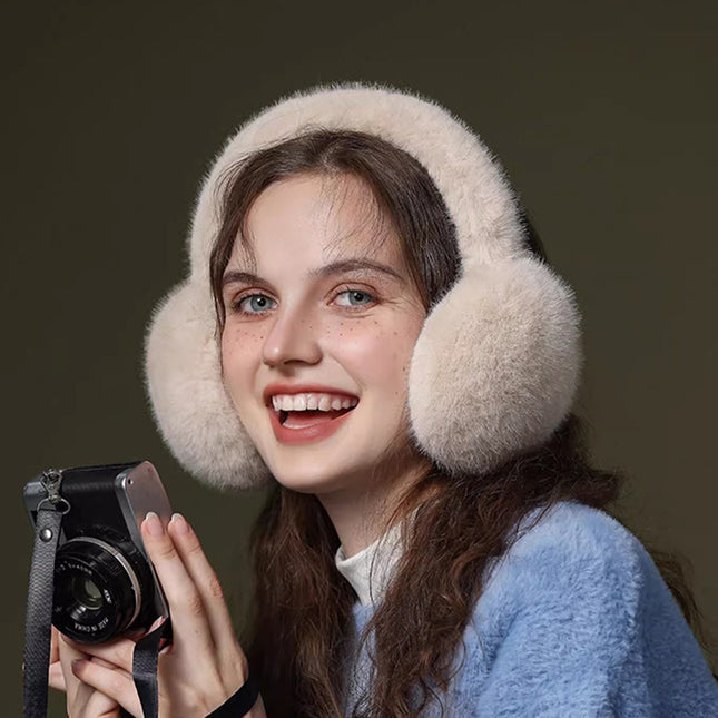 Winter Plush Warm Earmuffs for Women, Autumn and Winter Ear Warmers, Foldable Ear Covers for Cycling, Cold-Proof Ear Covers, Ear Protectors