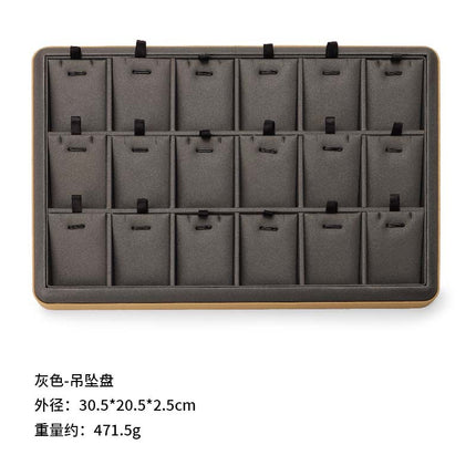 Counter Leather Jewelry Tray High-End Jade Pendant Tray Ring Storage Tray Jewelry Display Stand Live Broadcast Props