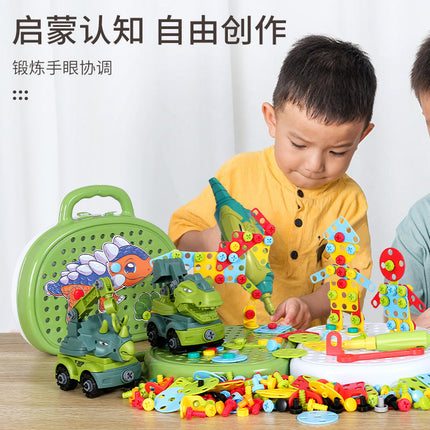 Cross-border children's puzzle assembly toolbox electric screwdriver diy disassembly repair screw toy wholesale