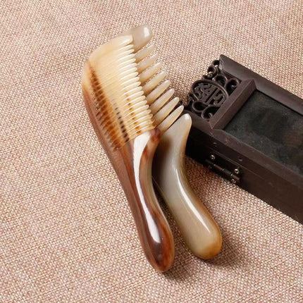 Factory wholesale genuine horn comb thickened head meridian massage comb home hair therapy comb long hair comb anti-hair loss