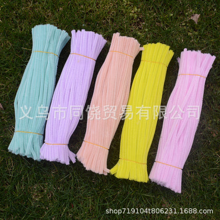 Ultra-Dense Encrypted Hair Root Strips Twist Stick Bouquet High-Density Macaron Twist Stick Material Package Handmade DIY Multi-Color