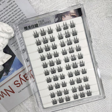 Yingmeijia Eyelashes Glue-Free Ten Rows of Thin Slices Double-Pointed Sunflower Eyelashes Soft Self-Adhesive Comic Big Eye Self-Grafting Segmented