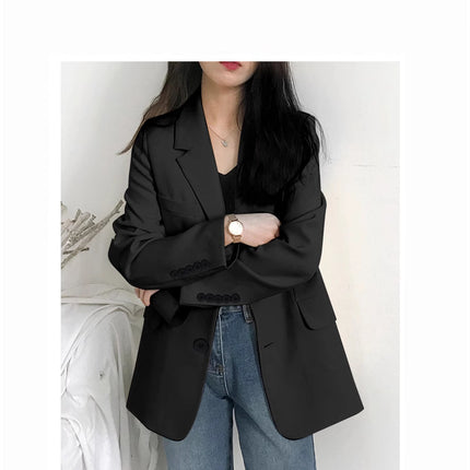 Commuting Style Blazer for Women 2025 Korean Version Spring and Autumn Loose Long-Sleeved Suit Jacket Versatile Korean Style Commuting