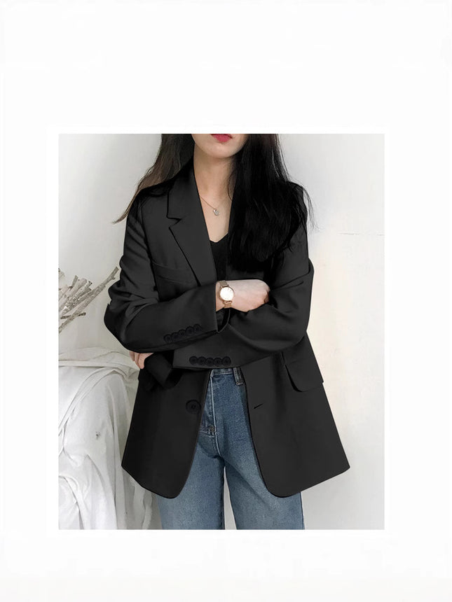 Commuting Style Blazer for Women 2025 Korean Version Spring and Autumn Loose Long-Sleeved Suit Jacket Versatile Korean Style Commuting