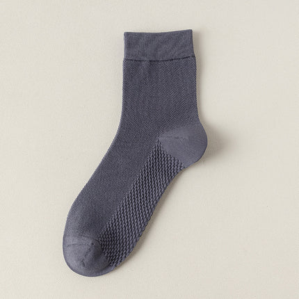 Zhuji socks men's mid-tube socks summer ultra-thin deodorant summer business spring and summer mesh stockings breathable sweat absorption