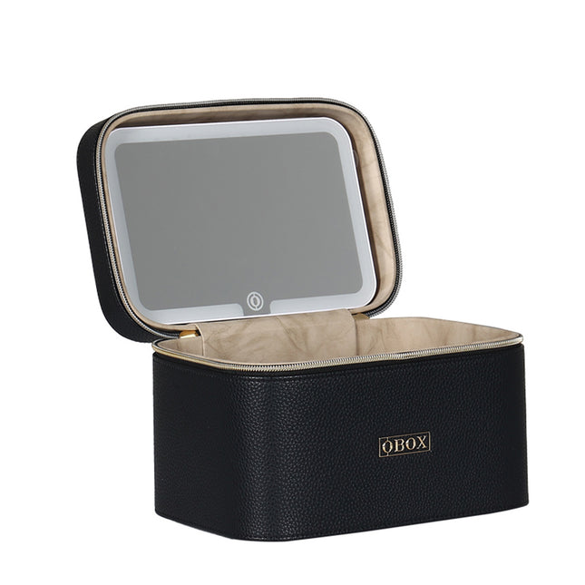 Cross-Border Led Mirror Travel Makeup Bag, Makeup Mirror, Cosmetics Portable Large-Capacity Makeup Case, Hand-Held Beauty Bag