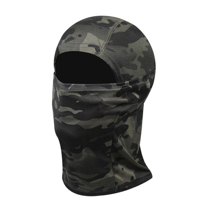 Outdoor Tactical Fisherman Hat Camo Penny Hat Summer Mountaineering Training Sunshade Round Edge Hat Mask Two-piece Set