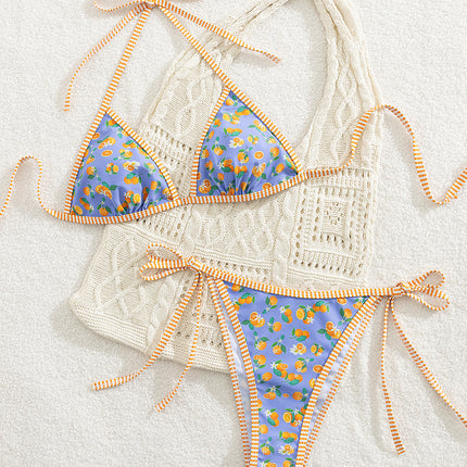 New European and American Bikini Fruit Lace Two-Piece Sexy Bikini Export Swimsuit Cross-Border Amazon Swimsuit