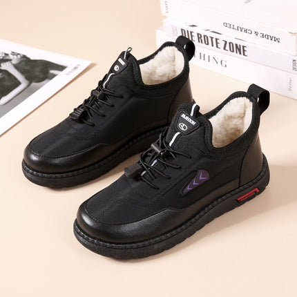 Cotton Shoes Mother Shoes 2024 Winter New Thickened Plush Comfortable Warm Waterproof Slip-on Middle-aged and Elderly Milk Shoes