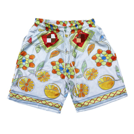 Foreign Trade Casual Hawaiian Beach Printed Short-Sleeved Shirt Cuban Collar European and American Retro Vacation Shorts Two-Piece Set