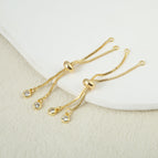 6cm zipper [1 piece/approx. 1.4g/pack] / 18k color-preserving real gold
