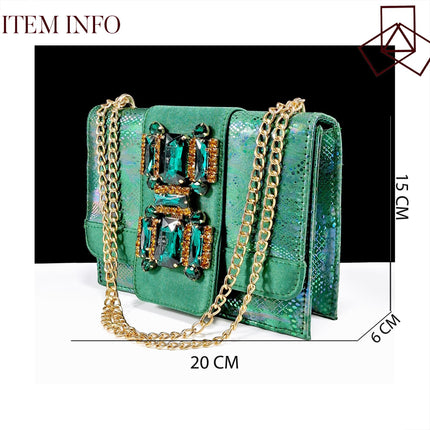 Cross-border Women Open Toe High Heel Slippers Snake-like Fabric Bright Eye Diamond Buckle Decoration Square Soft Bag Fashion Shoe Bag