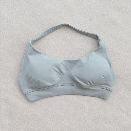 Cross-Border Seamless Fitness Underwear Sports Outdoor Quick-Drying Halter Bra Women's High Elastic Sexy Nylon with Chest Pad Ready Stock