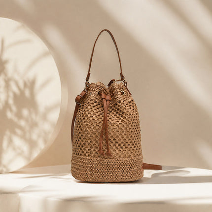 New Versatile Straw Bag, Hand-Woven Bag, Large Capacity Vacation Shoulder Bag, Beach Bag, Crossbody Tote Bag for Women
