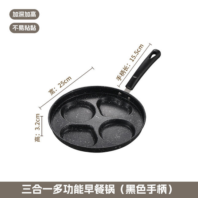 Manufacturer Wholesale Pancake Frying Pan Flats Bottom Four-Hole Non-Stick Pan Household Omelette Artifact Breakfast Pan Kitchen Utensils Eggs