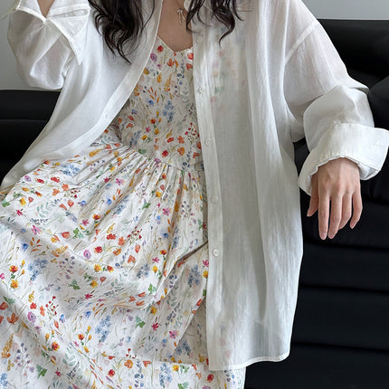 Luxi Design Sense Tencel Back Split Strap Shirt Women's Summer New Long Sleeve Sunscreen Thin Jacket 3582