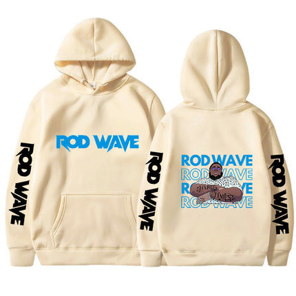 2023 Cross-Border New Product Rod Wave Series Front and Rear Lettering Peripheral Fashion Casual Hooded Sweatshirt