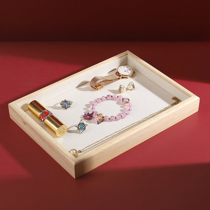 Solid wood watch tray earrings rack ring tray household jewelry rack storage tray bracelet rack stall jewelry display stand